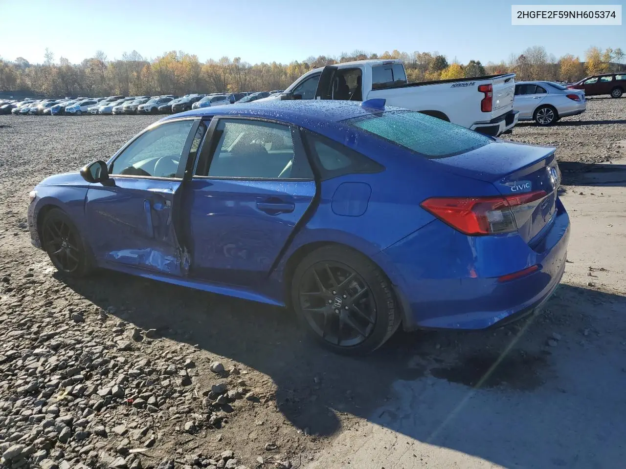 2HGFE2F59NH605374 2022 Honda Civic Sport