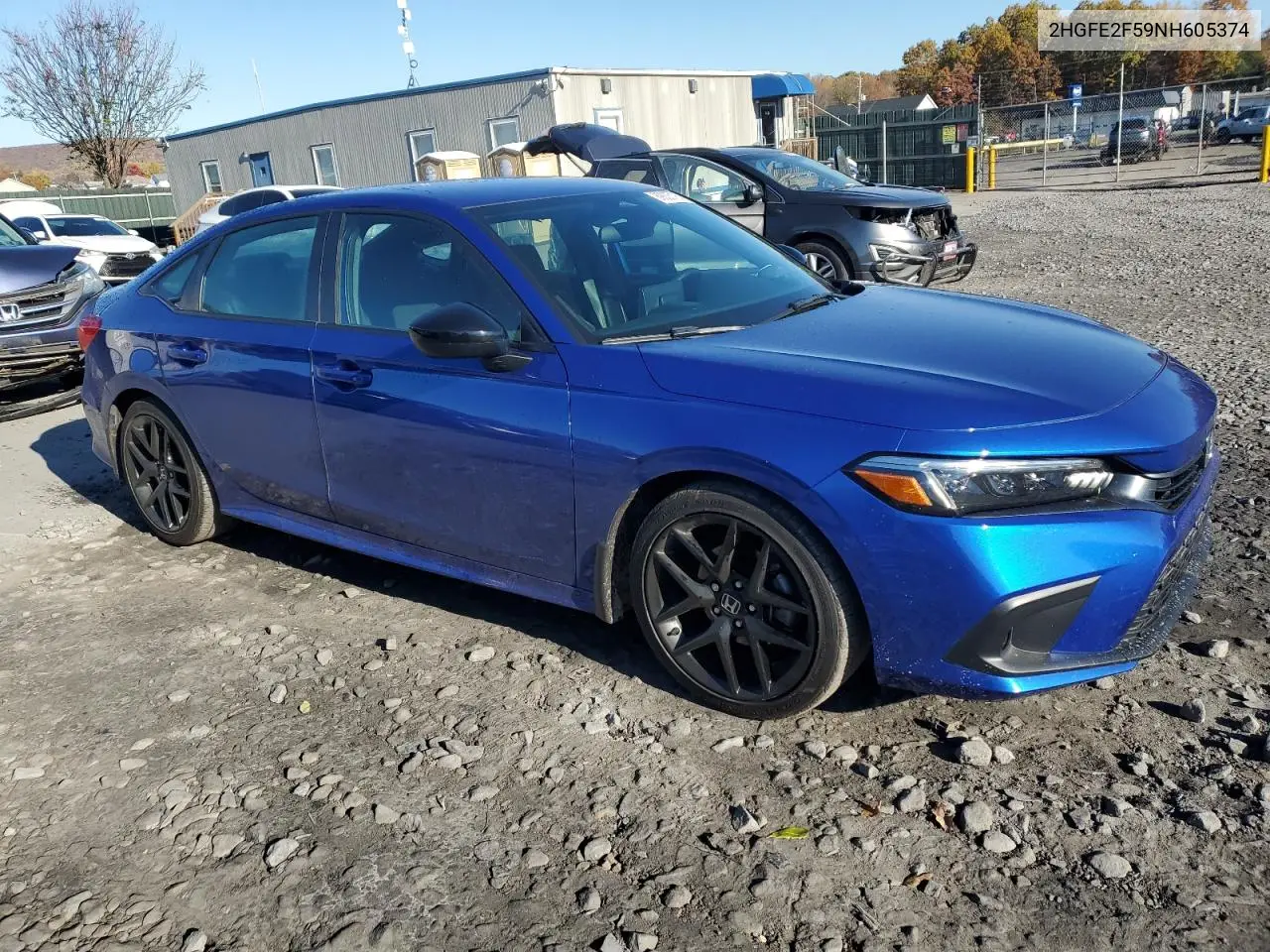 2HGFE2F59NH605374 2022 Honda Civic Sport