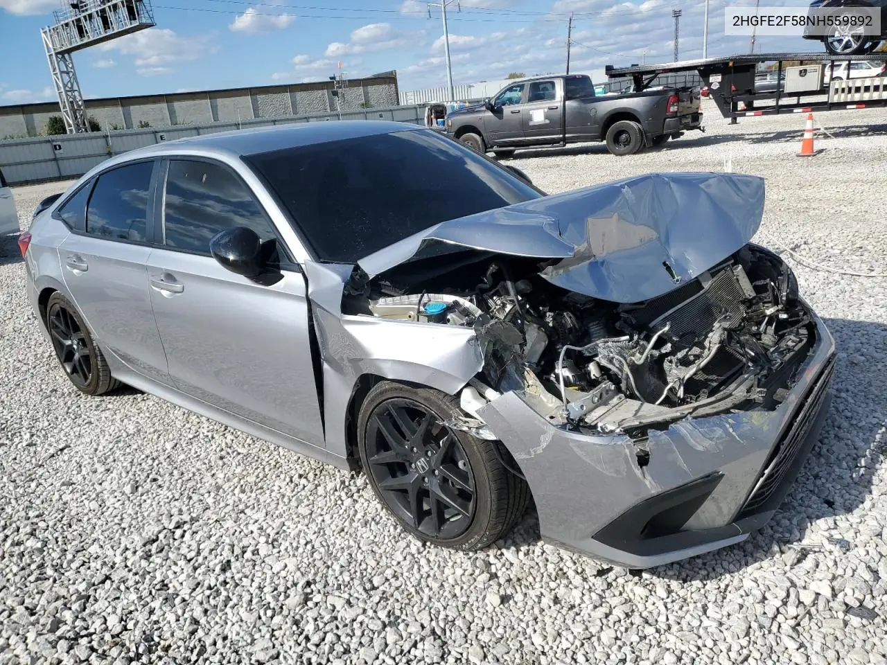 2HGFE2F58NH559892 2022 Honda Civic Sport