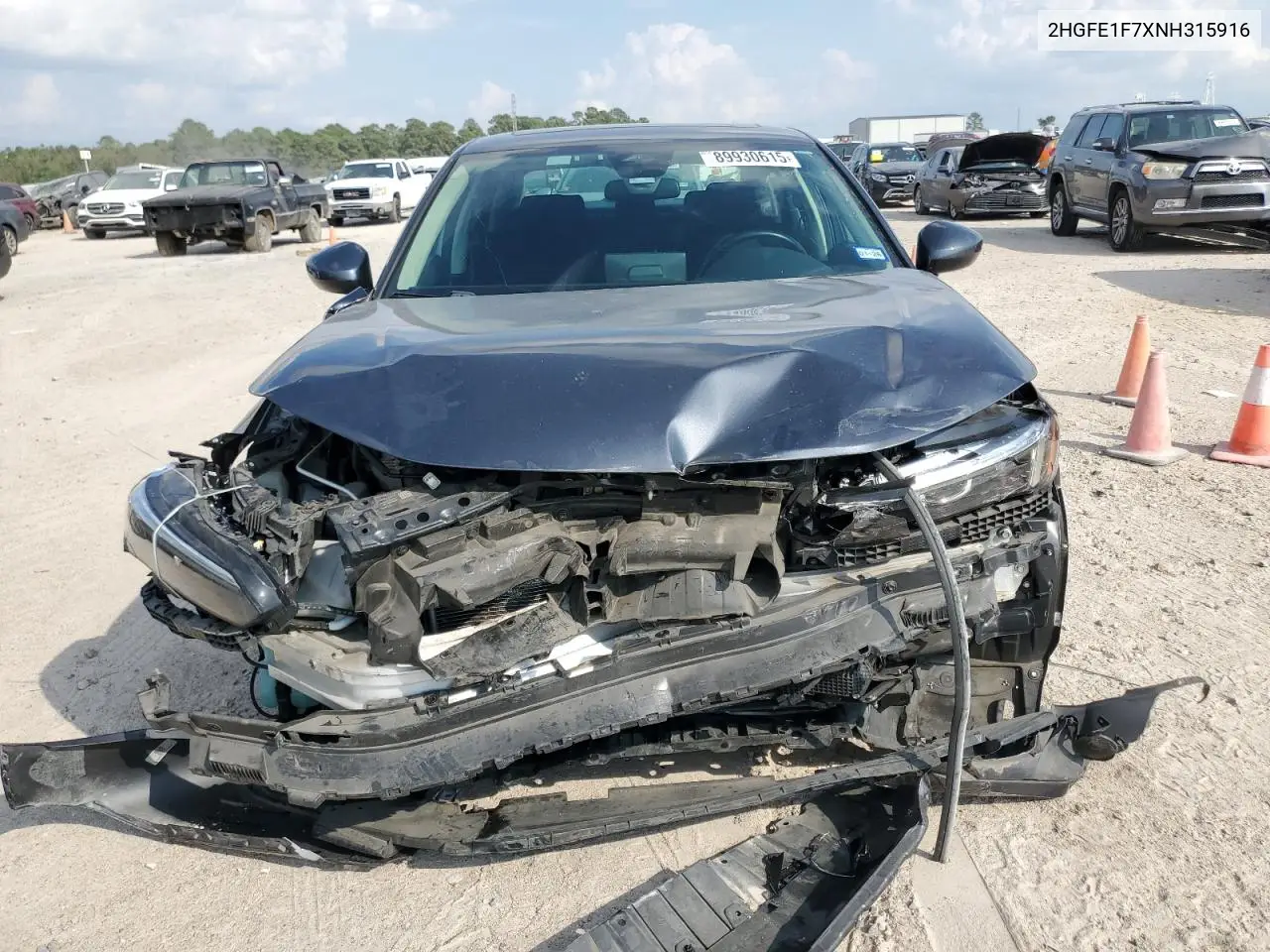 2HGFE1F7XNH315916 2022 Honda Civic Ex