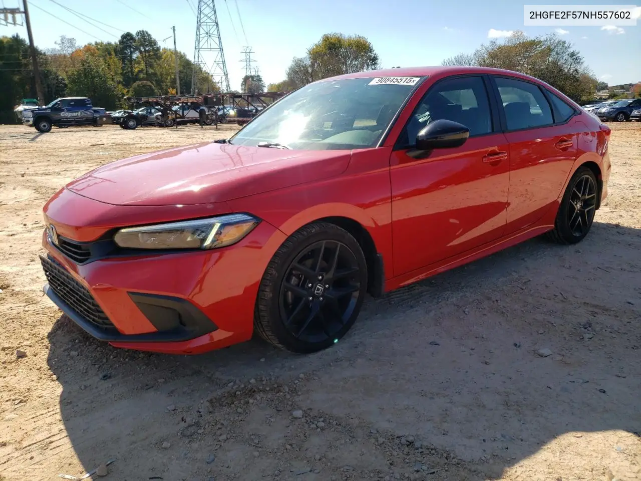 2HGFE2F57NH557602 2022 Honda Civic Sport