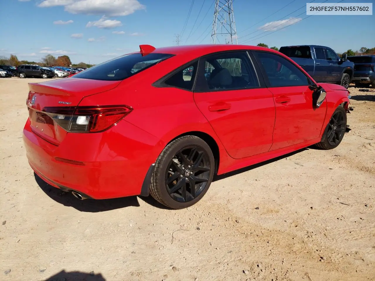 2HGFE2F57NH557602 2022 Honda Civic Sport