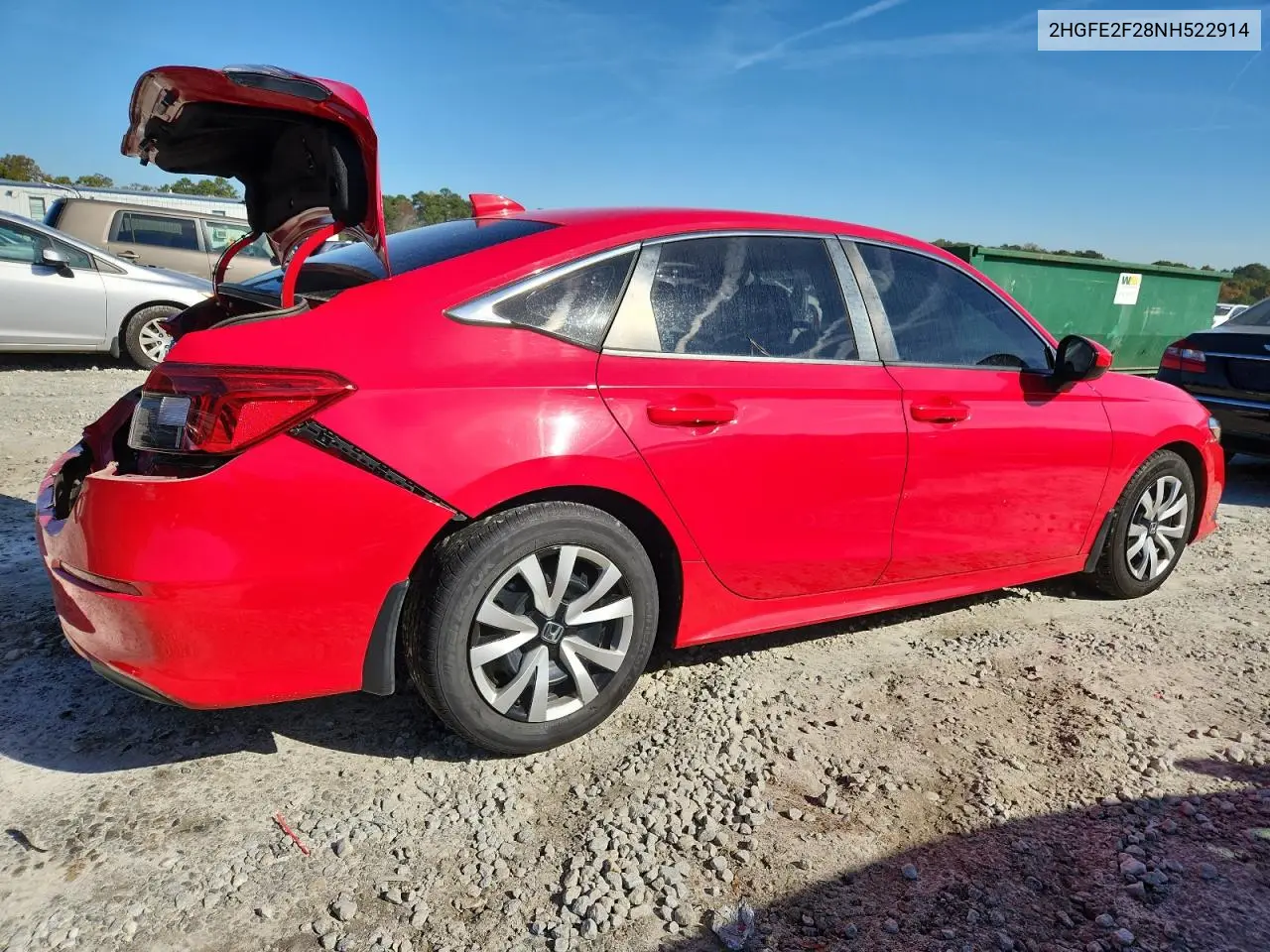 2HGFE2F28NH522914 2022 Honda Civic Lx