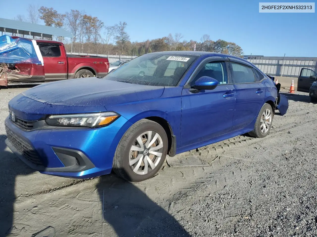 2HGFE2F2XNH532313 2022 Honda Civic Lx