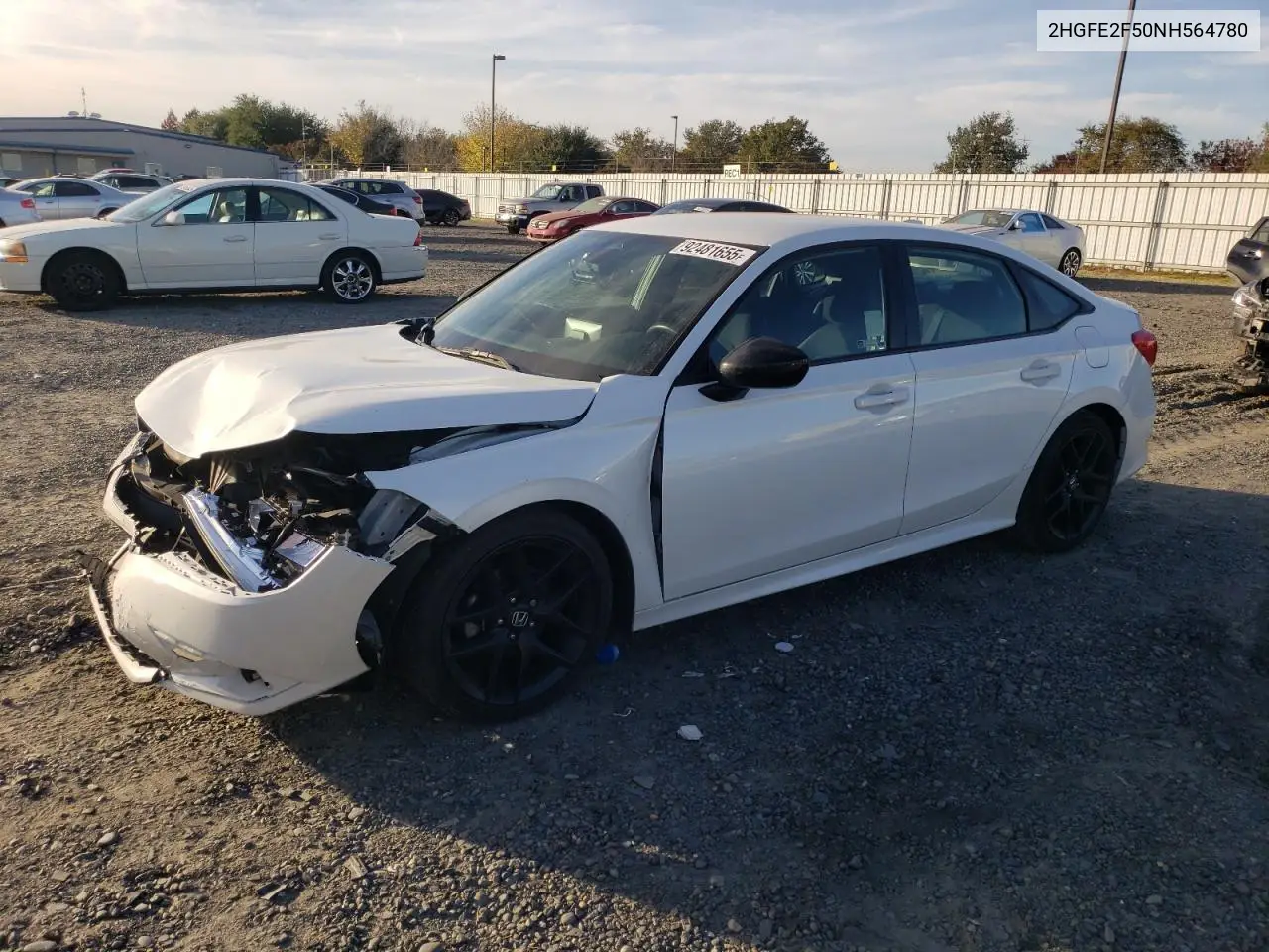 2HGFE2F50NH564780 2022 Honda Civic Sport