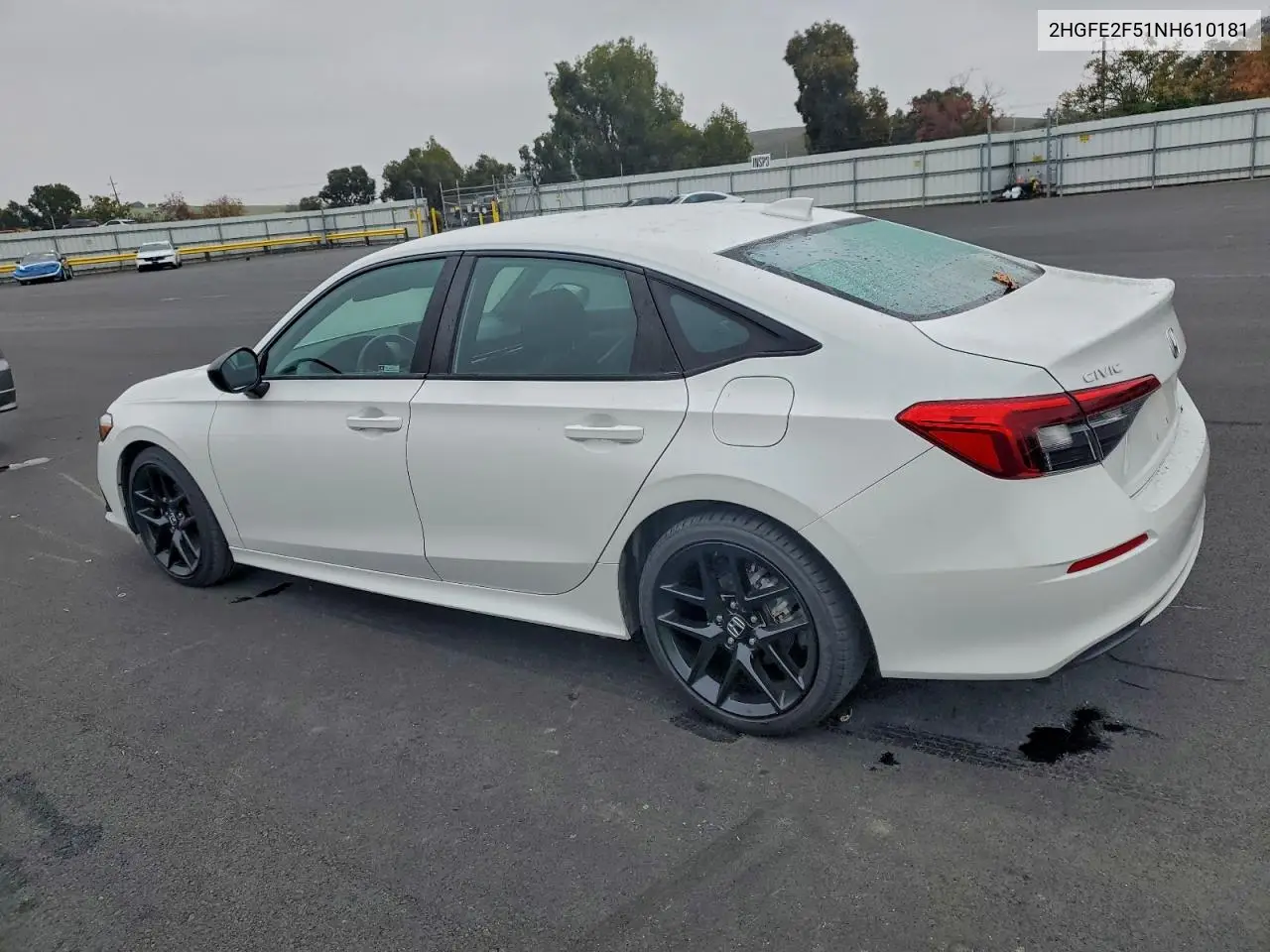 2HGFE2F51NH610181 2022 Honda Civic Sport