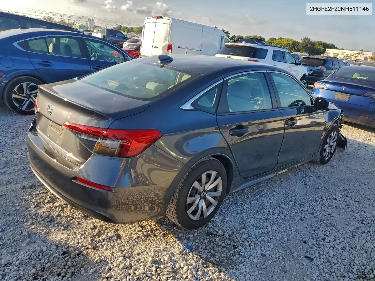 2HGFE2F20NH511146 2022 Honda Civic Lx