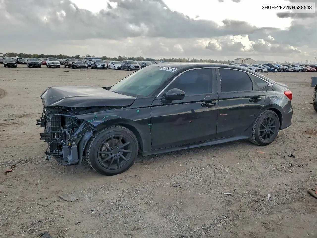 2HGFE2F22NH538543 2022 Honda Civic Lx