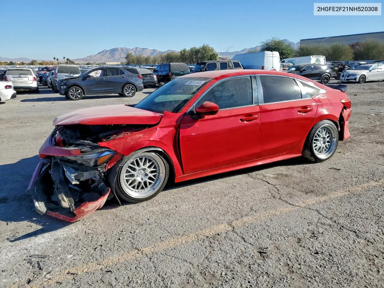 2HGFE2F21NH520308 2022 Honda Civic Lx
