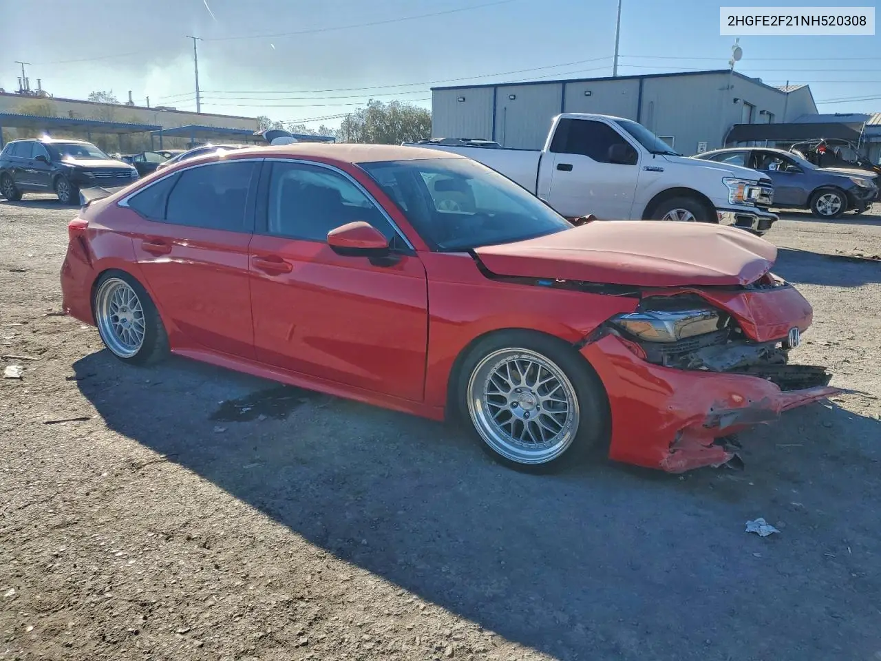 2HGFE2F21NH520308 2022 Honda Civic Lx
