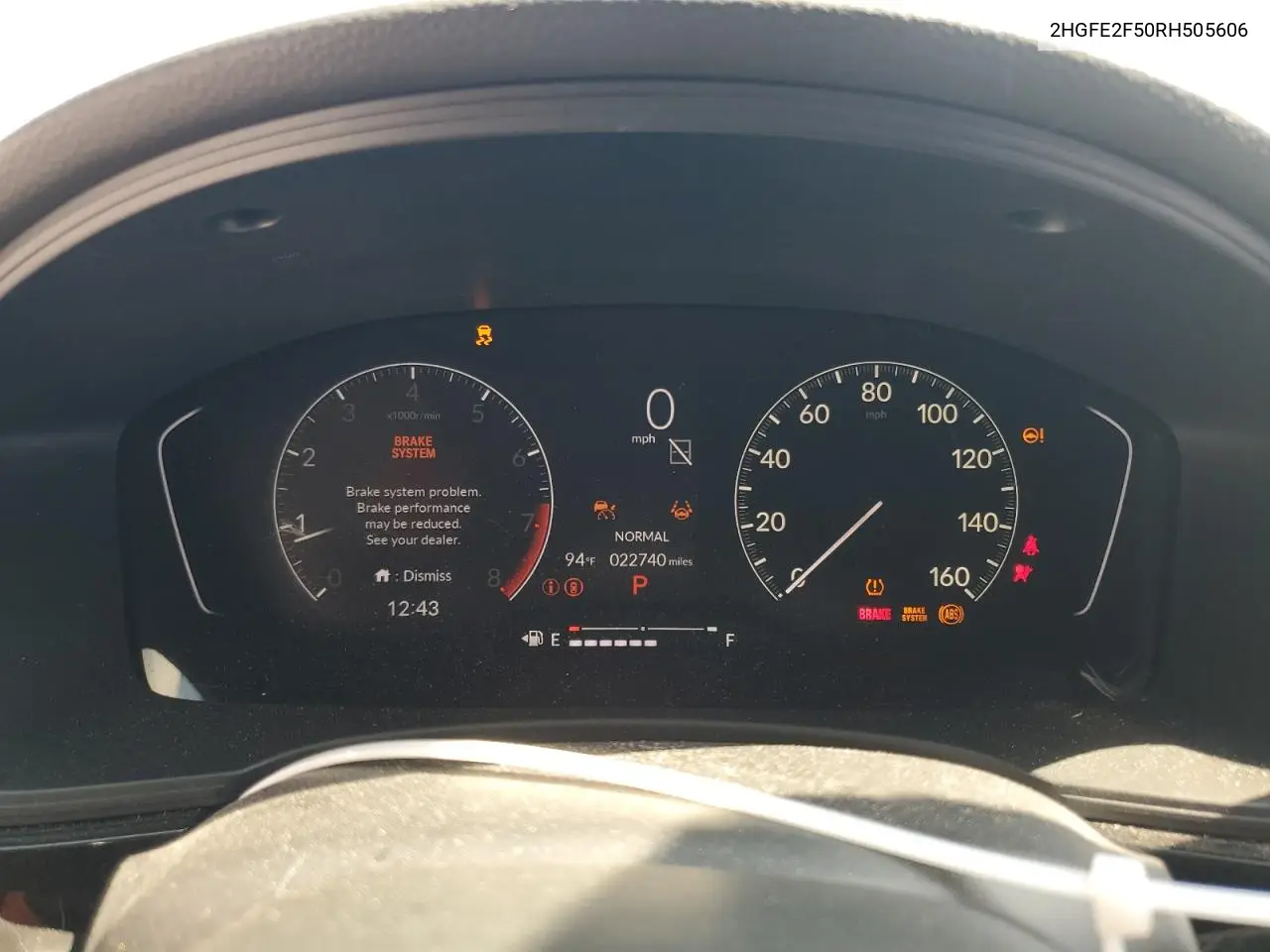 2HGFE2F50RH505606 2024 Honda Civic Sport
