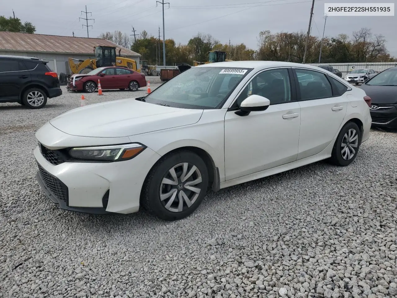 2HGFE2F22SH551935 2025 Honda Civic Lx