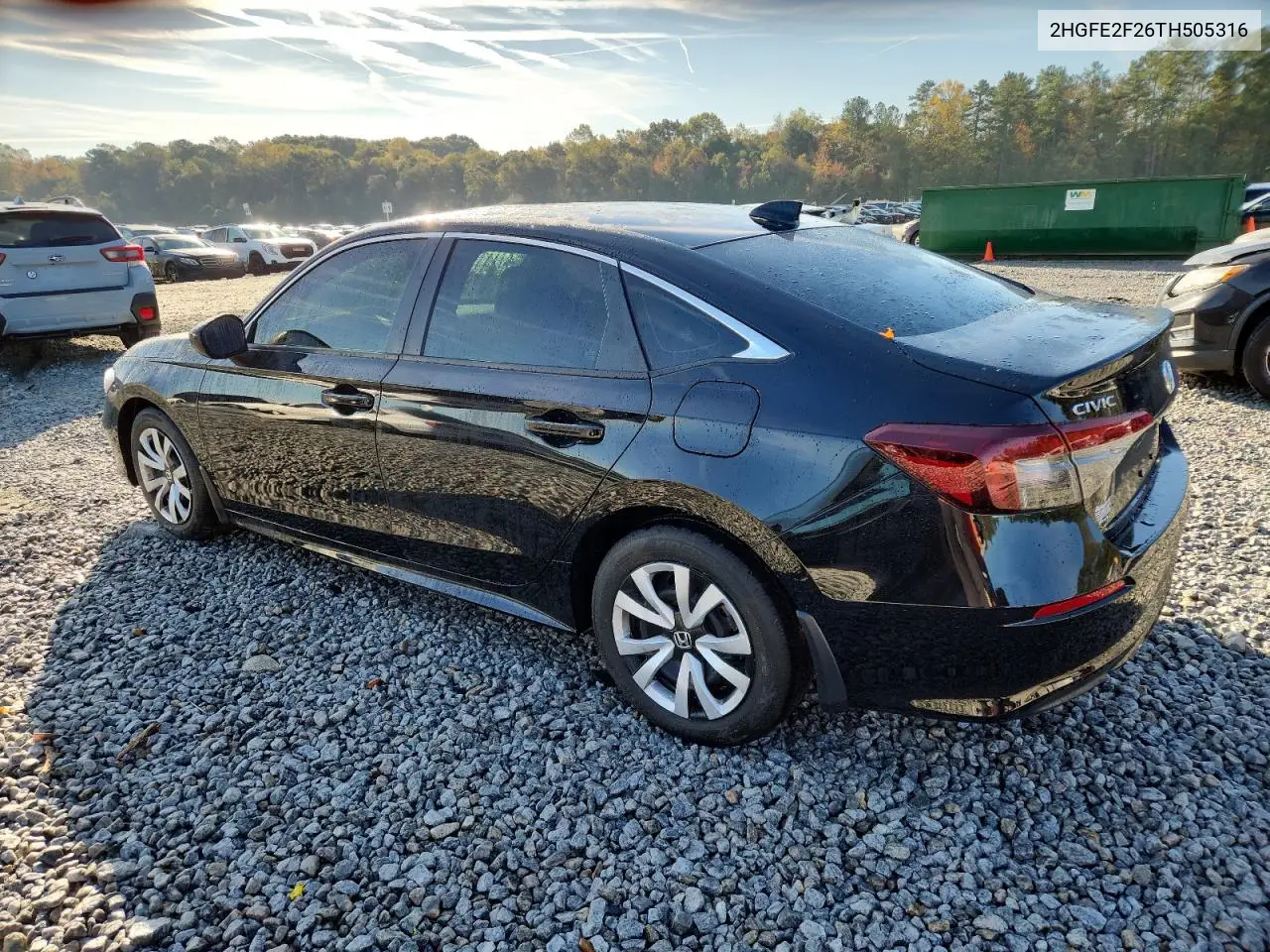 2HGFE2F26TH505316 2026 Honda Civic Lx
