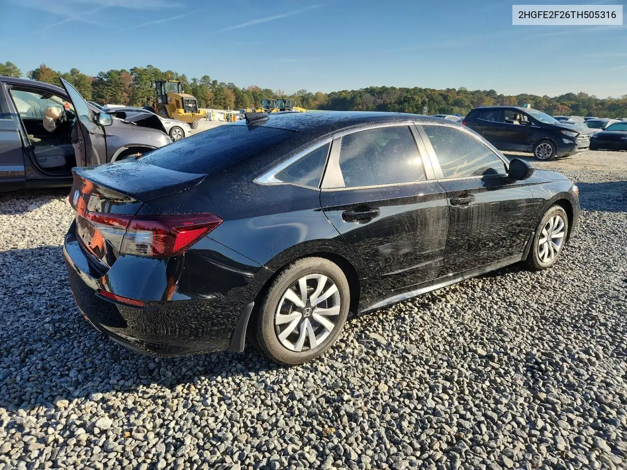 2HGFE2F26TH505316 2026 Honda Civic Lx
