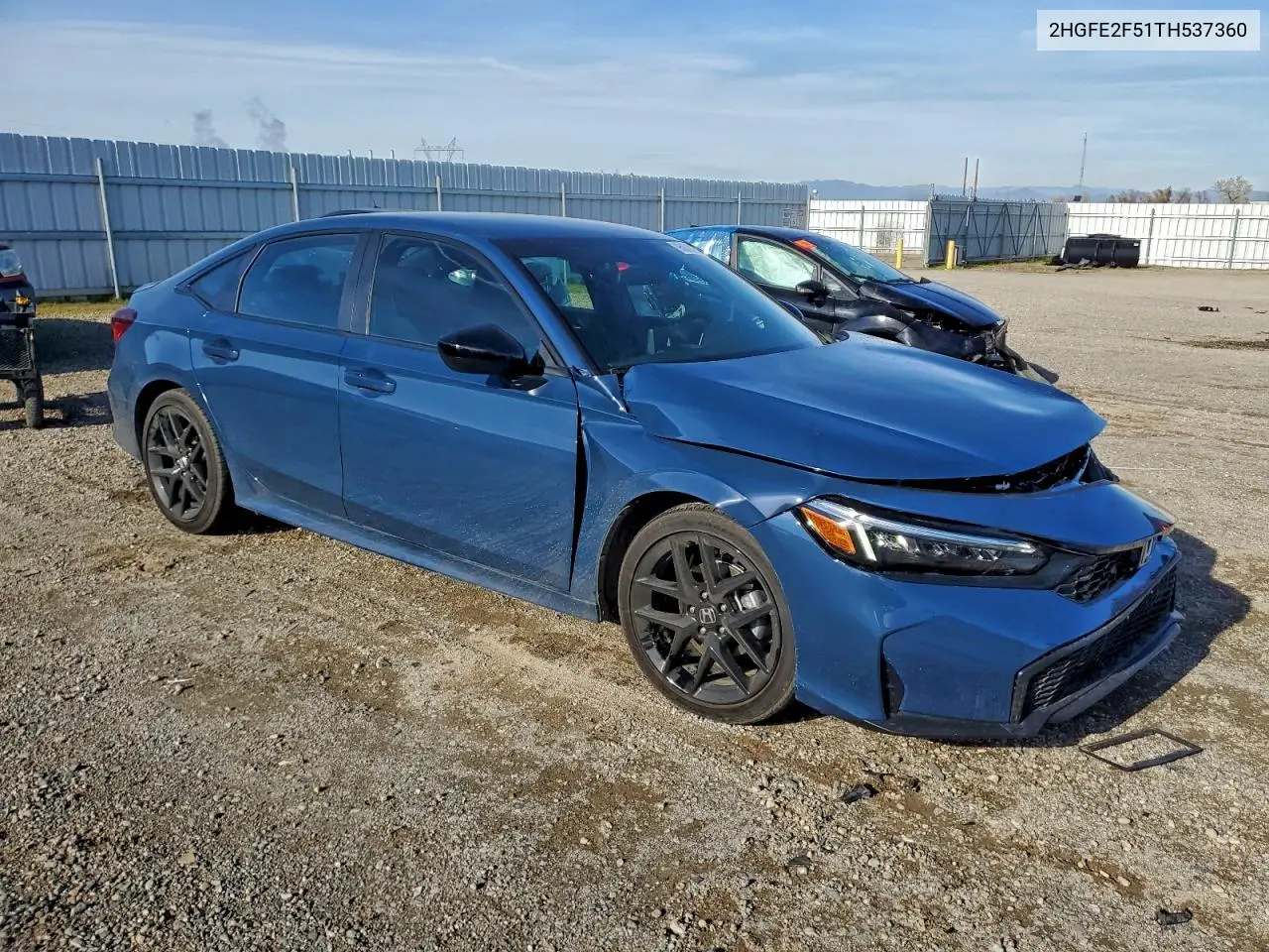 2HGFE2F51TH537360 2026 Honda Civic Sport
