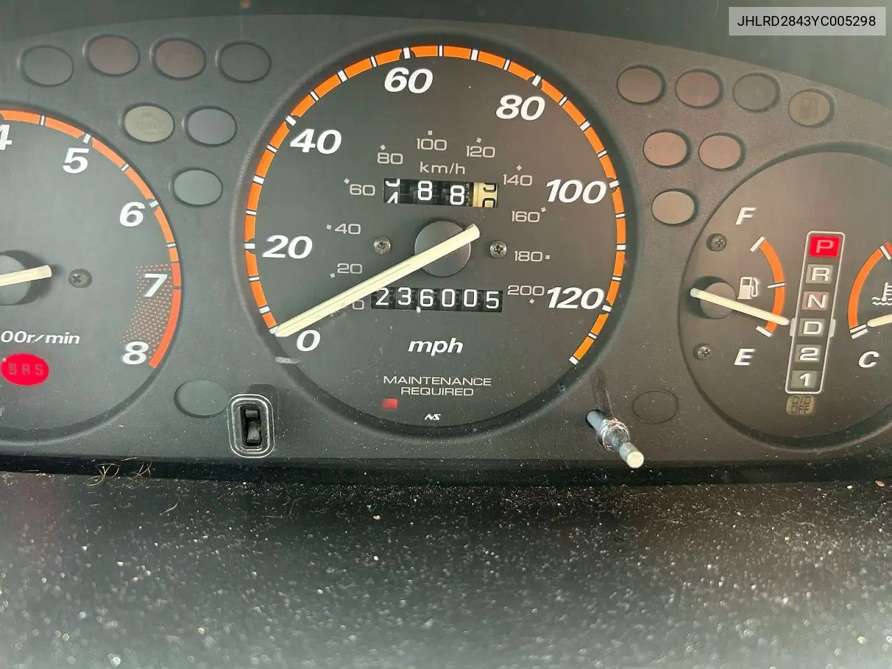 2000 Honda Cr-V Lx VIN: JHLRD2843YC005298 Lot: 49605706
