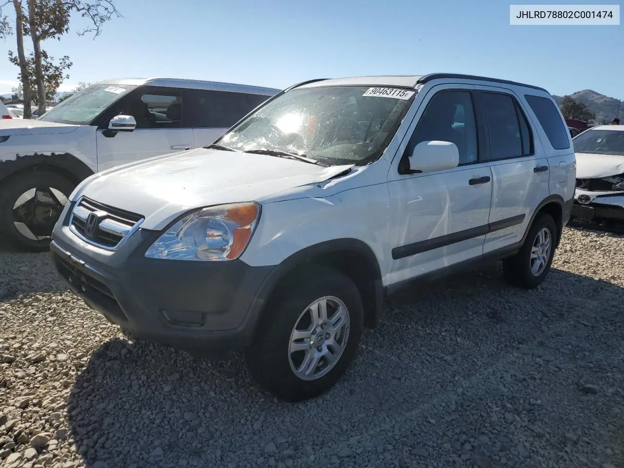 JHLRD78802C001474 2002 Honda Cr-V Ex