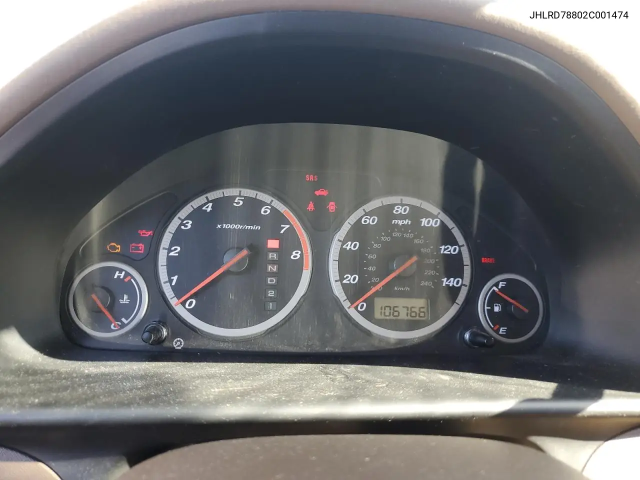 JHLRD78802C001474 2002 Honda Cr-V Ex