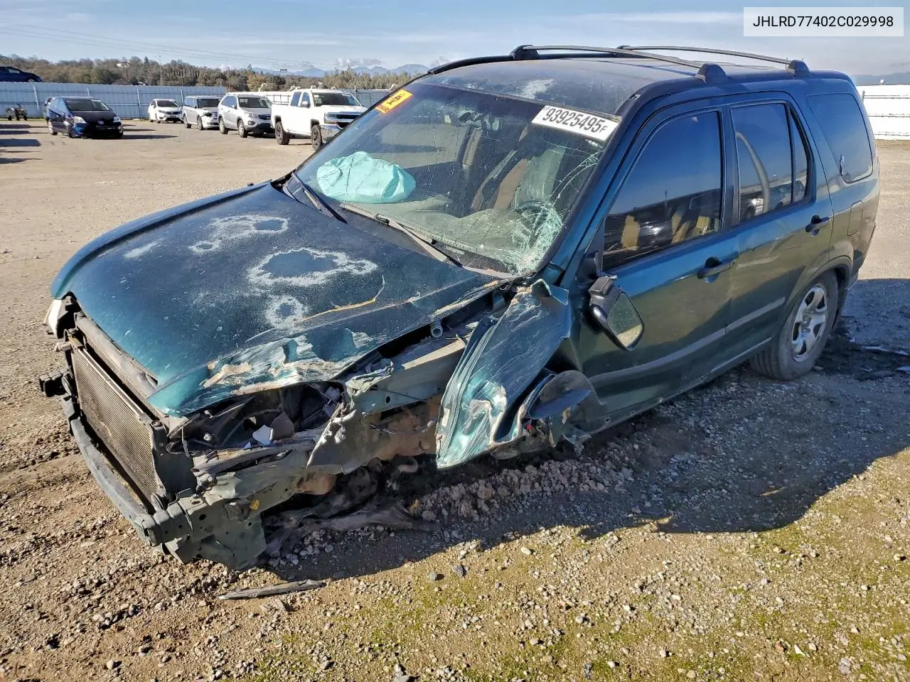 JHLRD77402C029998 2002 Honda Cr-V Lx