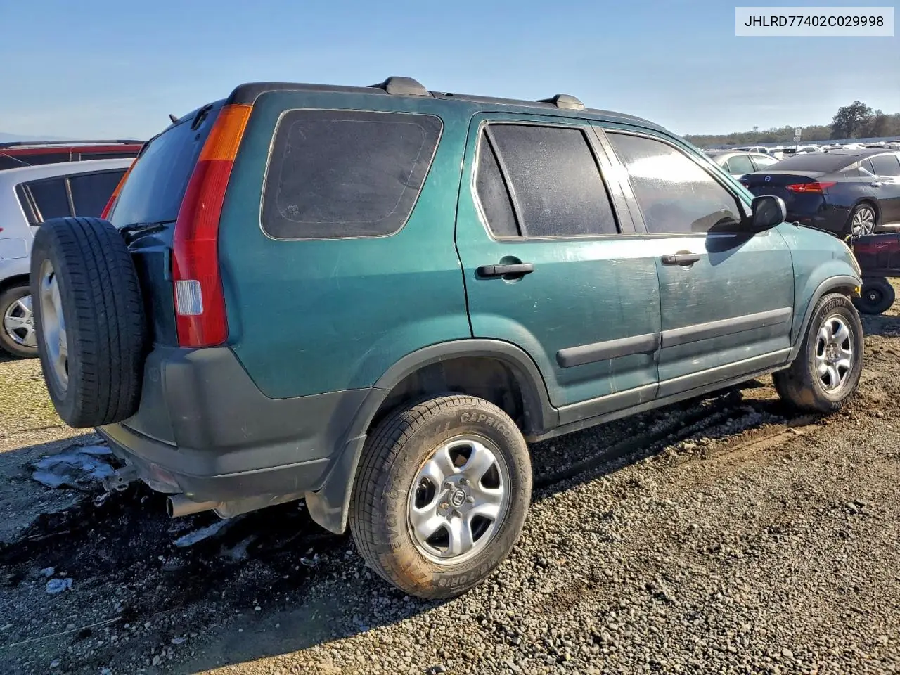 JHLRD77402C029998 2002 Honda Cr-V Lx