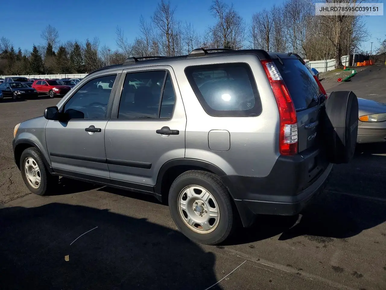 JHLRD78595C039151 2005 Honda Cr-V Lx