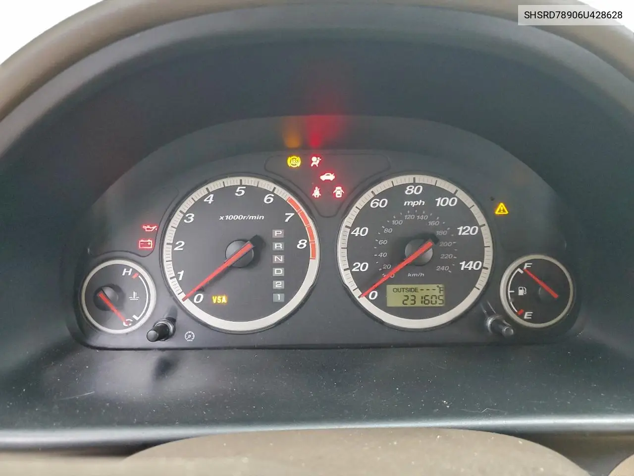 SHSRD78906U428628 2006 Honda Cr-V Se