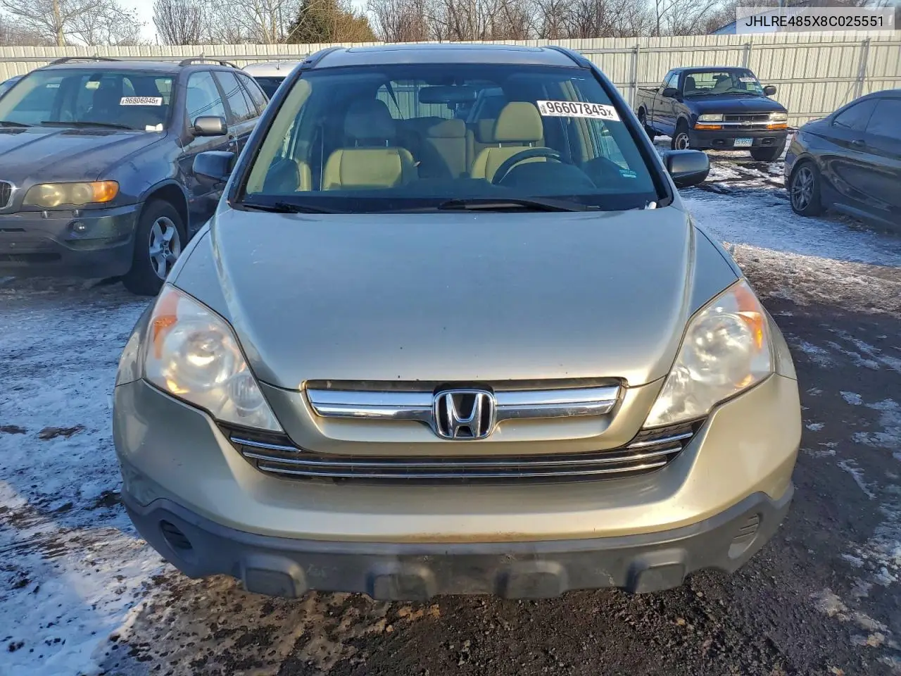 JHLRE485X8C025551 2008 Honda Cr-V Ex