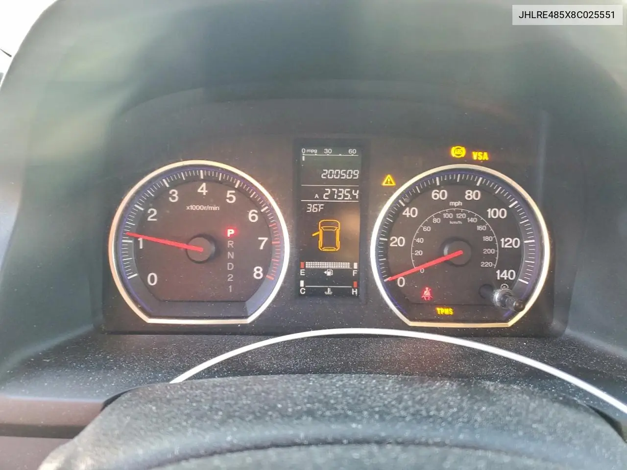 JHLRE485X8C025551 2008 Honda Cr-V Ex