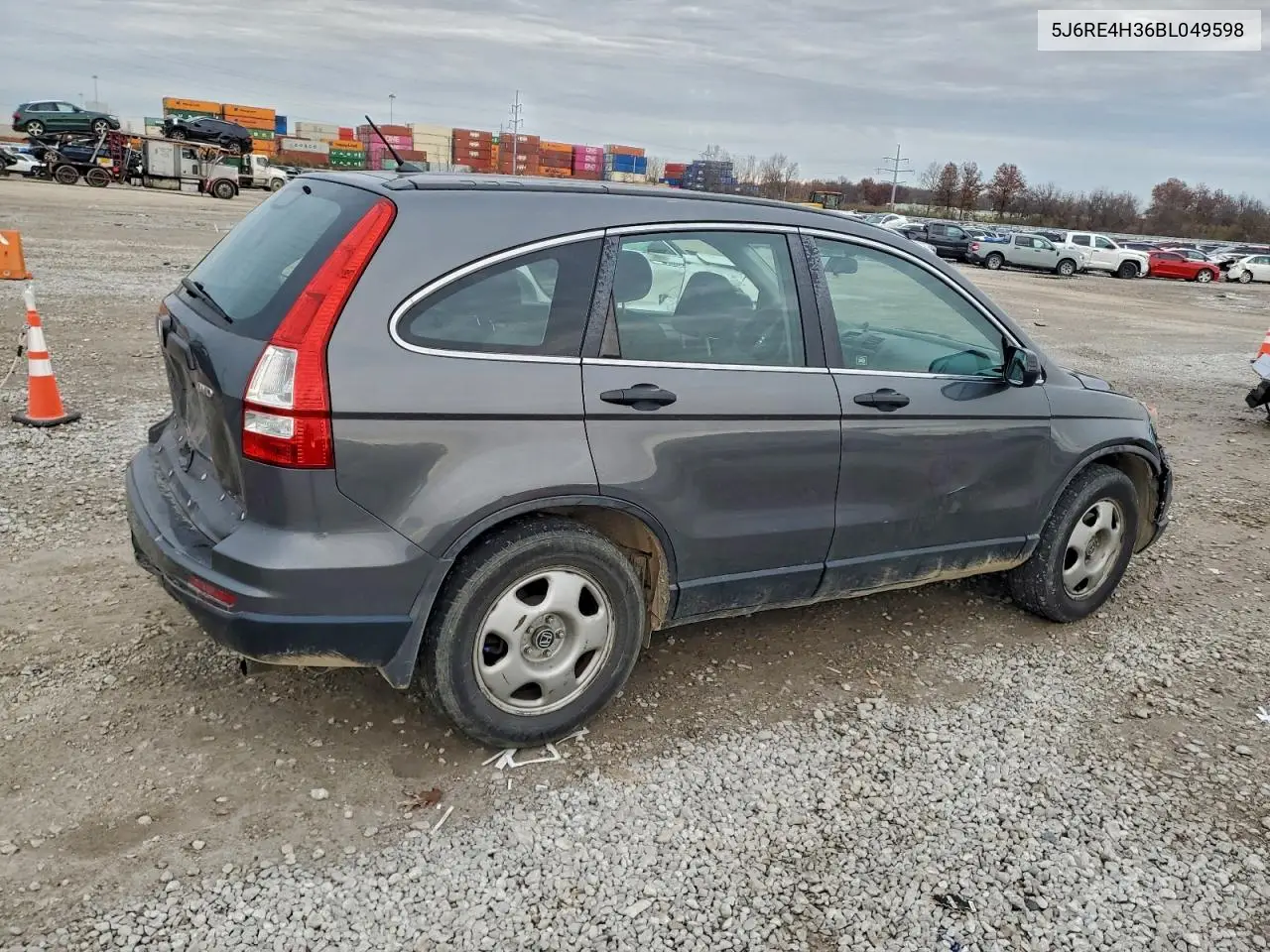 5J6RE4H36BL049598 2011 Honda Cr-V Lx