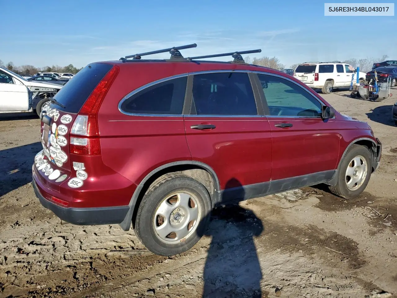 5J6RE3H34BL043017 2011 Honda Cr-V Lx