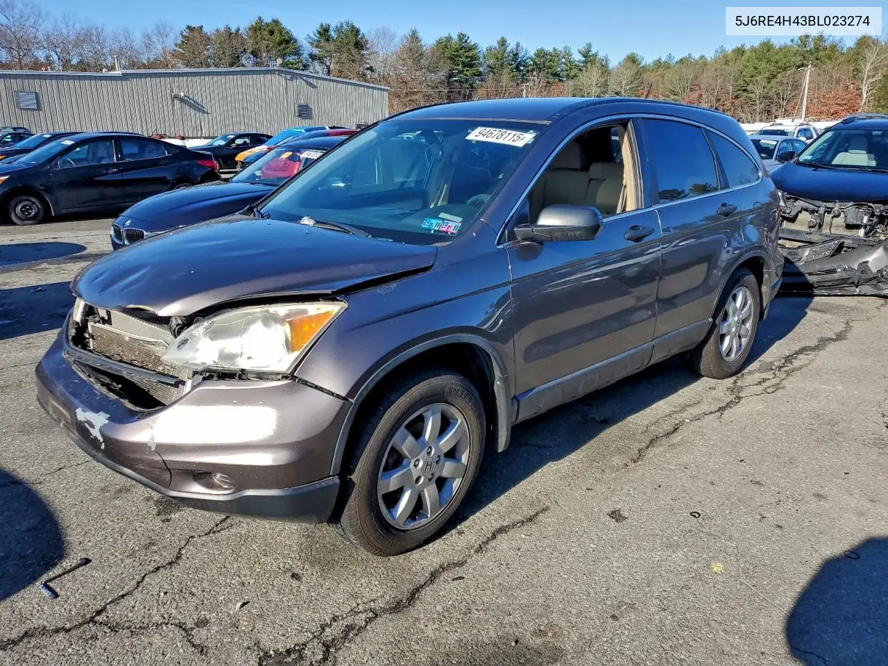 5J6RE4H43BL023274 2011 Honda Cr-V Se