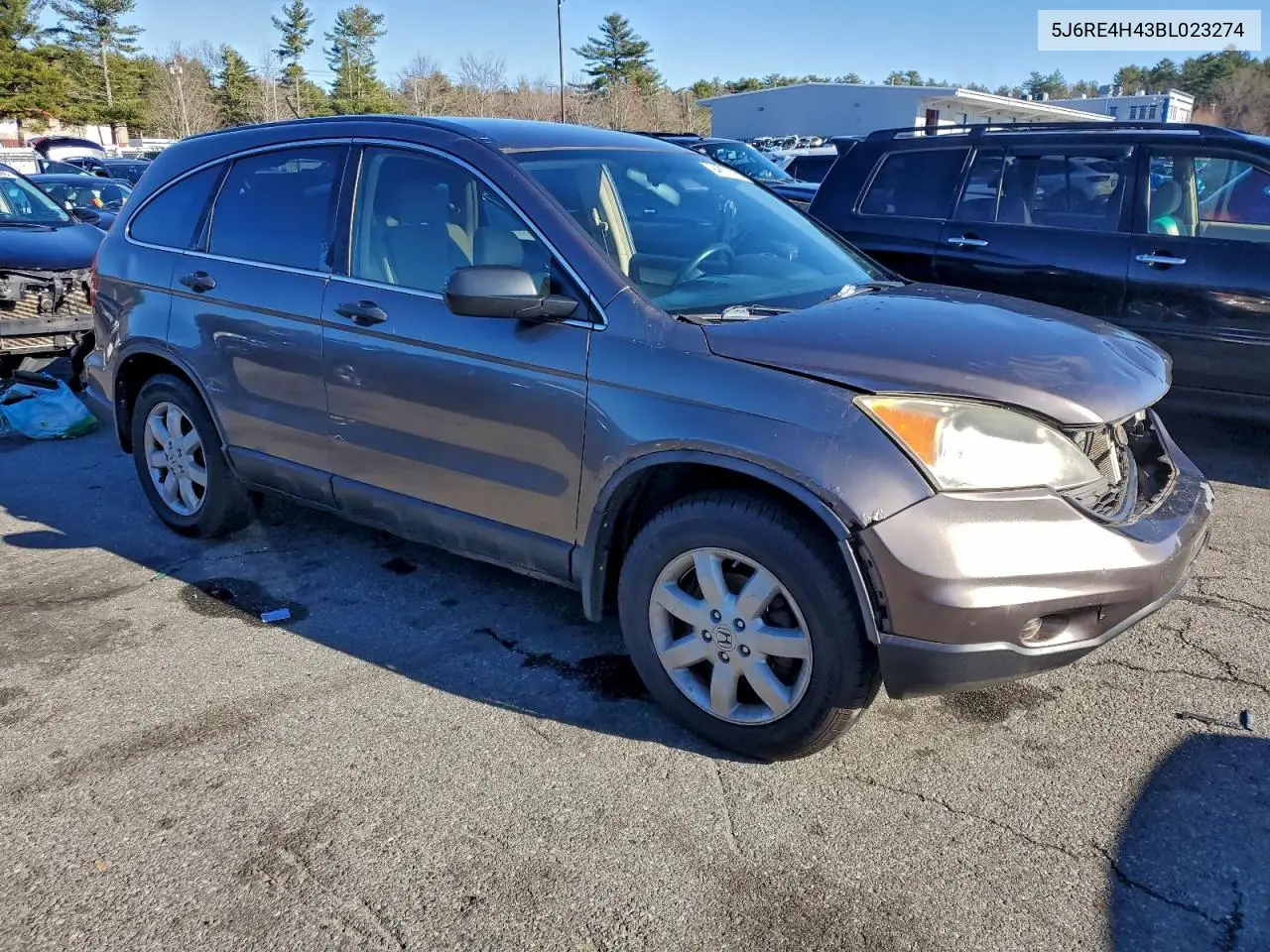 5J6RE4H43BL023274 2011 Honda Cr-V Se