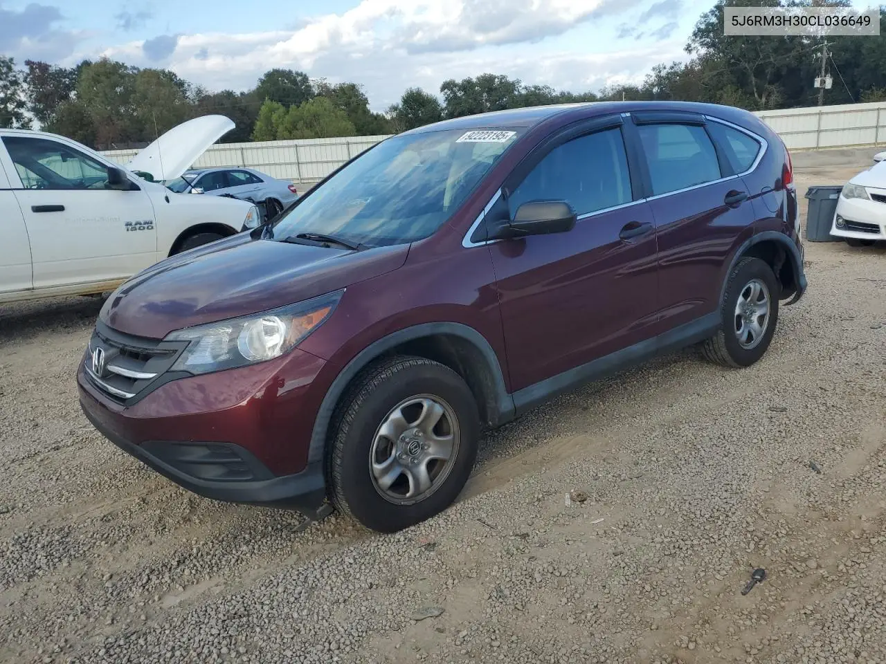 5J6RM3H30CL036649 2012 Honda Cr-V Lx