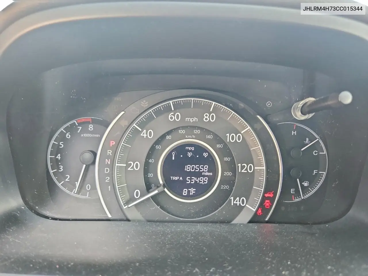 JHLRM4H73CC015344 2012 Honda Cr-V Exl