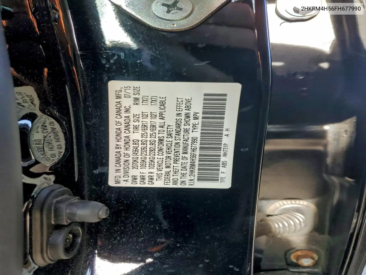 2HKRM4H56FH677990 2015 Honda Cr-V Ex