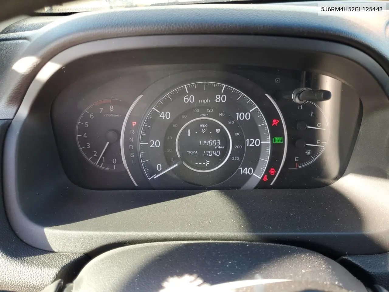 5J6RM4H52GL125443 2016 Honda Cr-V Ex