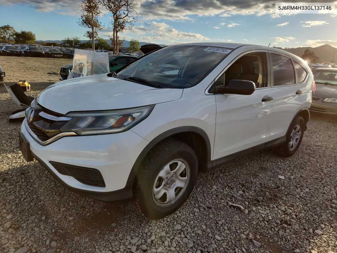 5J6RM4H33GL137146 2016 Honda Cr-V Lx