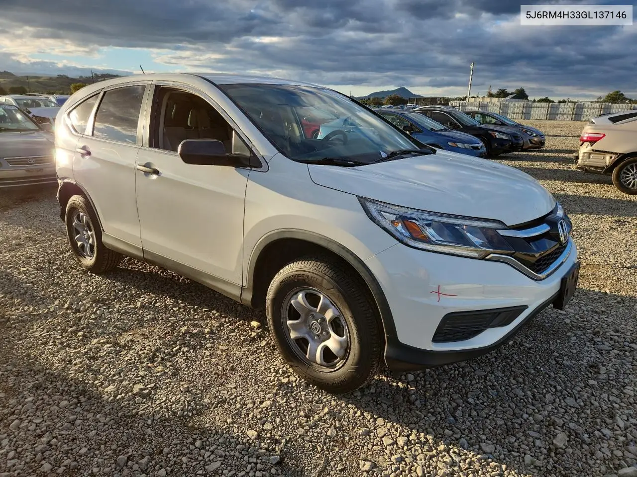 5J6RM4H33GL137146 2016 Honda Cr-V Lx