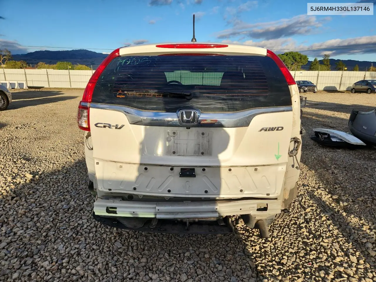 5J6RM4H33GL137146 2016 Honda Cr-V Lx