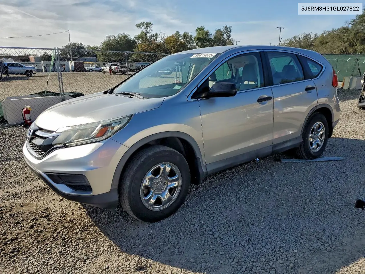 5J6RM3H31GL027822 2016 Honda Cr-V Lx