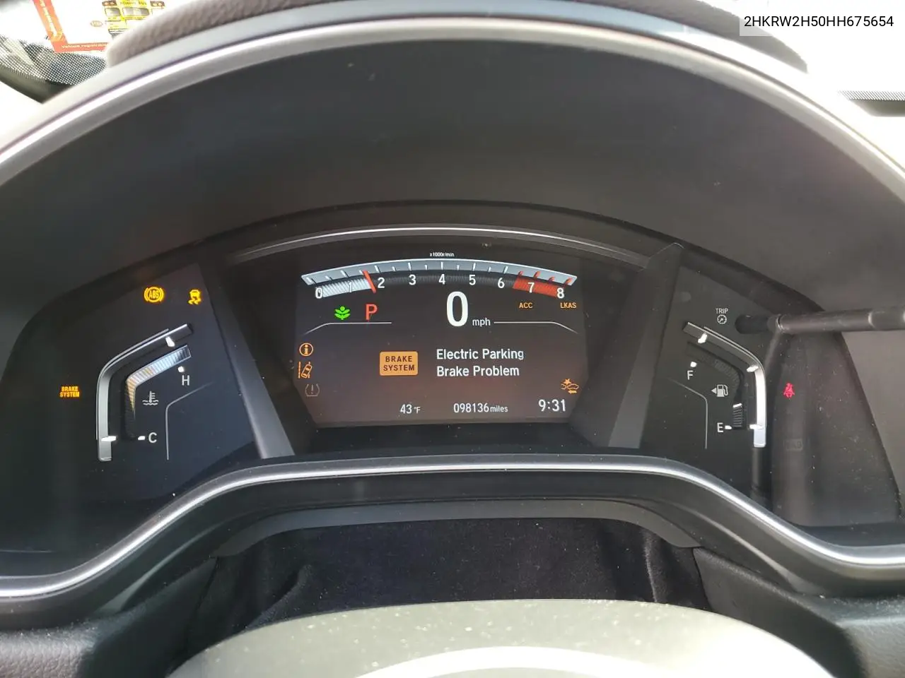 2HKRW2H50HH675654 2017 Honda Cr-V Ex