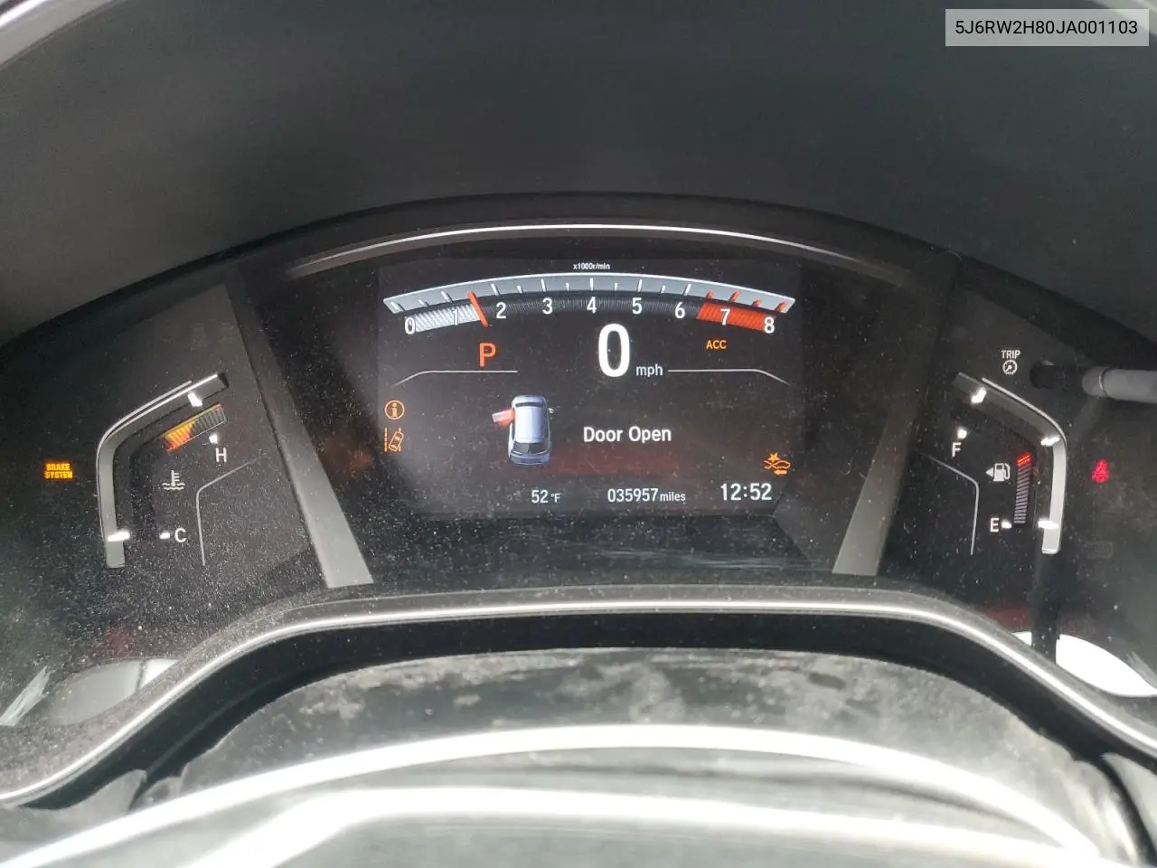 5J6RW2H80JA001103 2018 Honda Cr-V Exl