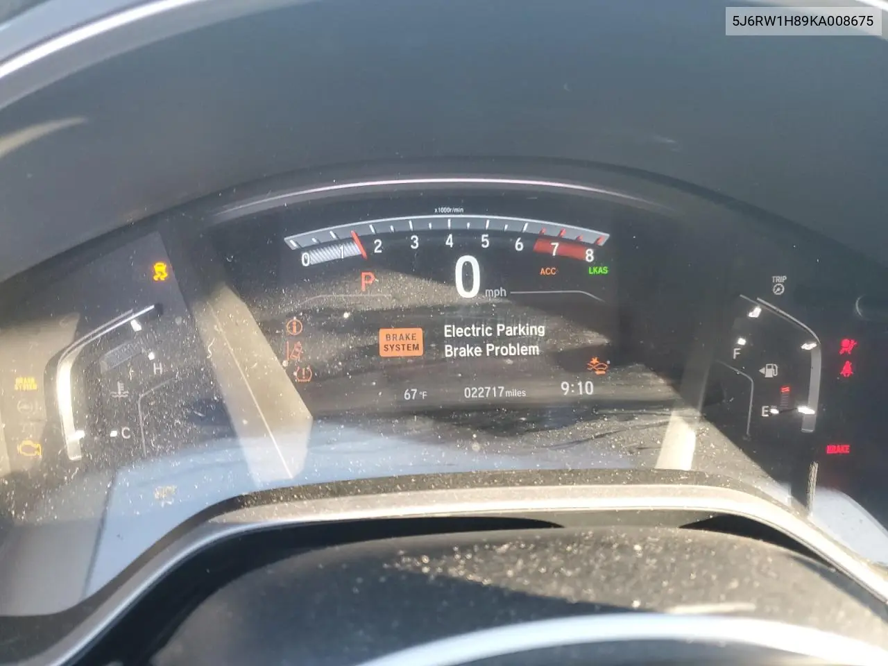5J6RW1H89KA008675 2019 Honda Cr-V Exl
