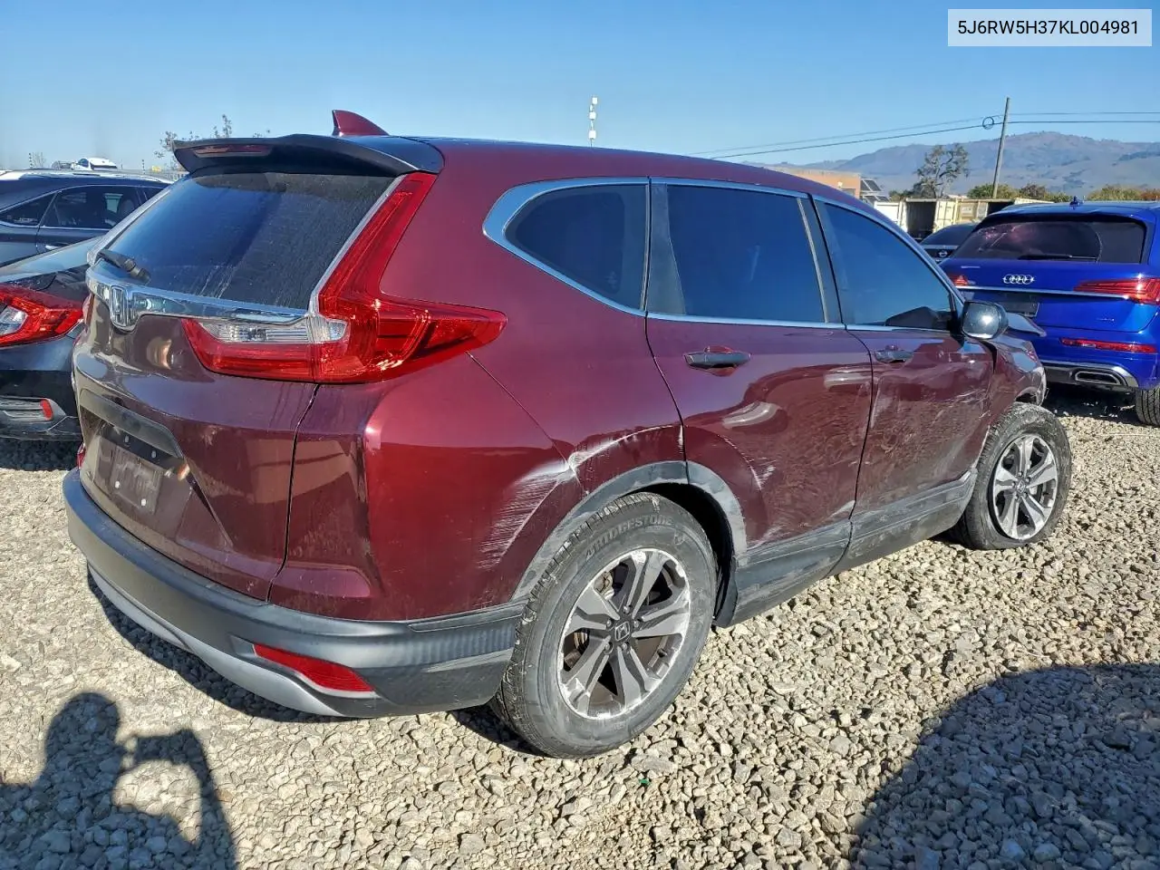 5J6RW5H37KL004981 2019 Honda Cr-V Lx