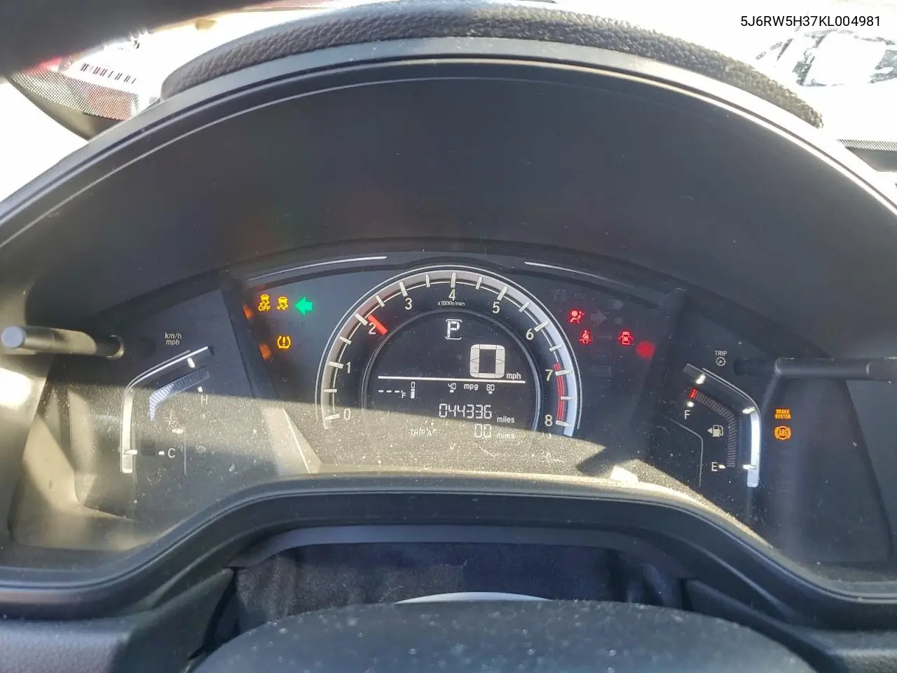 5J6RW5H37KL004981 2019 Honda Cr-V Lx