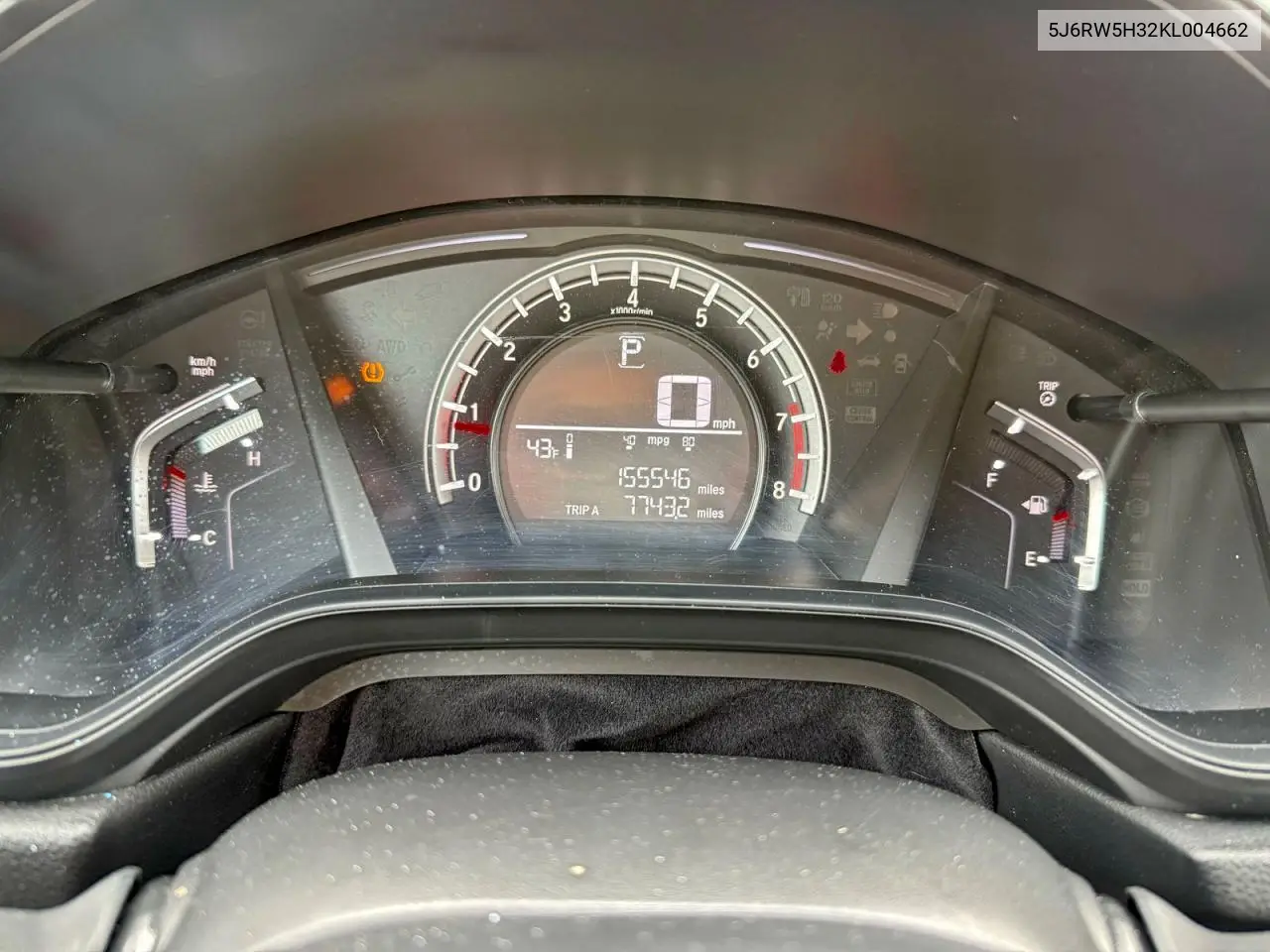 5J6RW5H32KL004662 2019 Honda Cr-V Lx