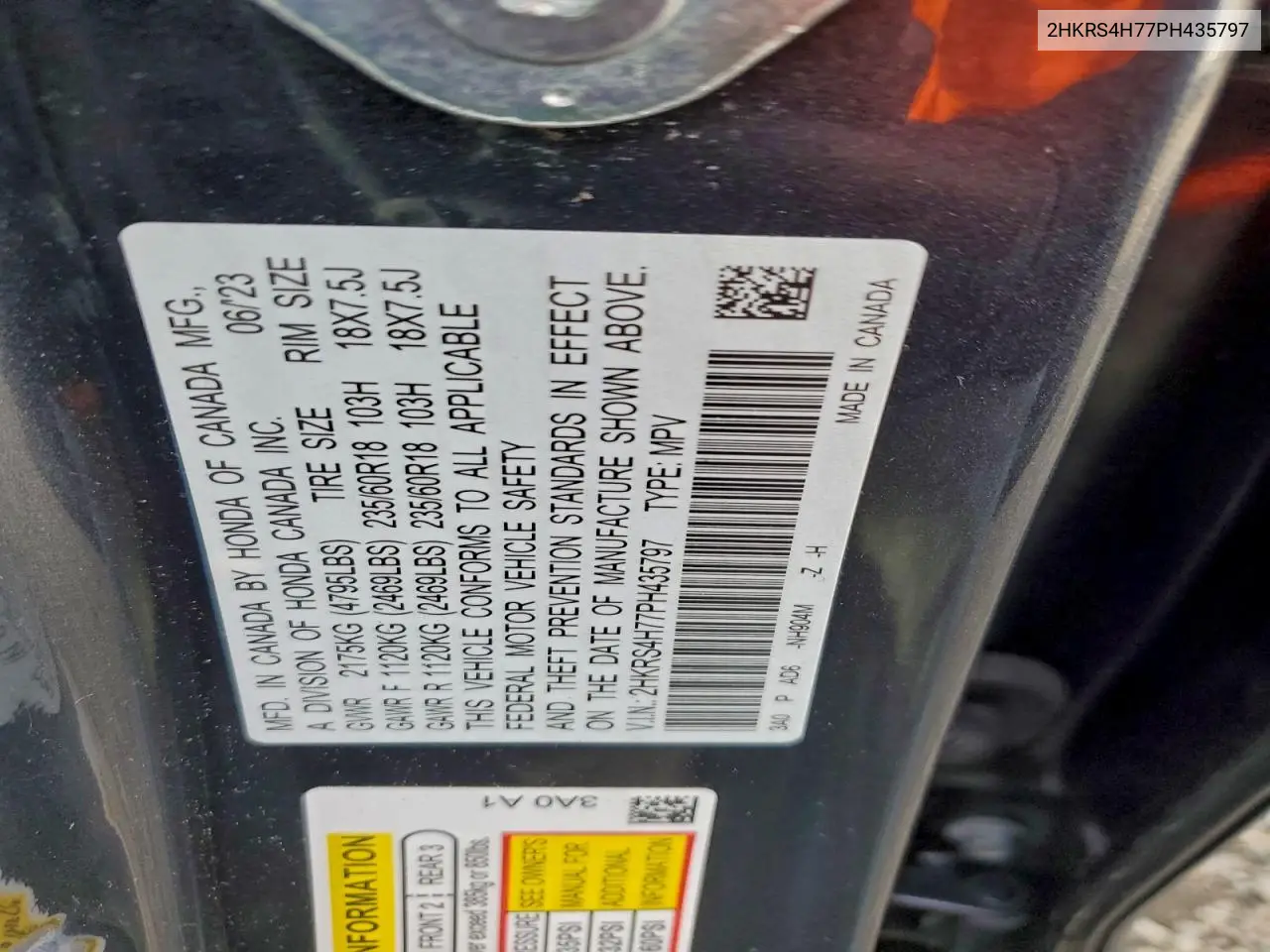 2HKRS4H77PH435797 2023 Honda Cr-V Exl