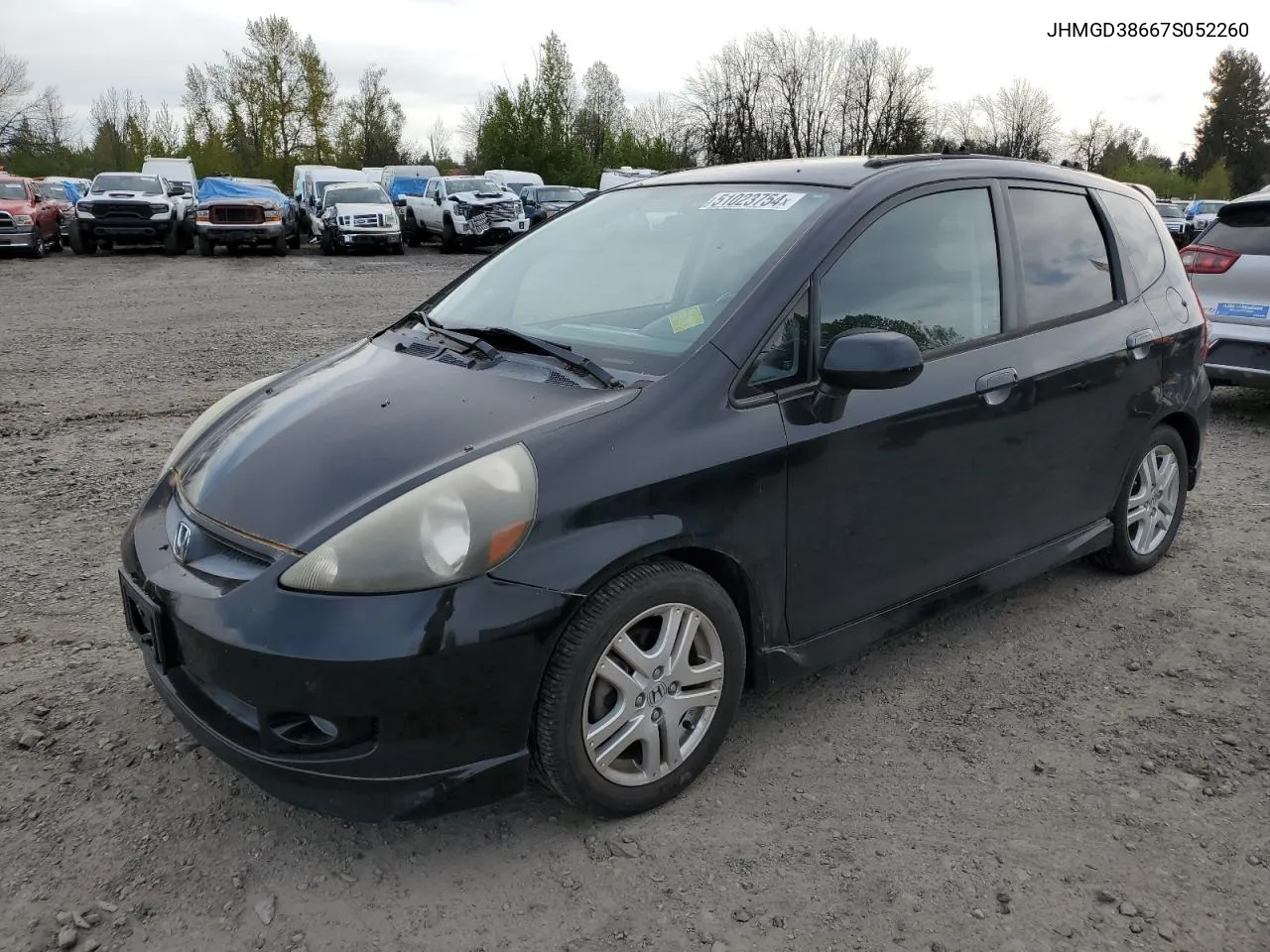 2007 Honda Fit S VIN: JHMGD38667S052260 Lot: 51023754