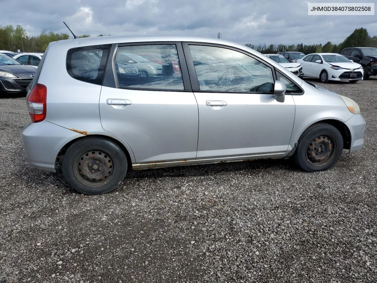 2007 Honda Fit VIN: JHMGD38407S802508 Lot: 51926084