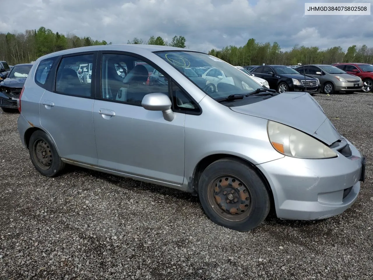 2007 Honda Fit VIN: JHMGD38407S802508 Lot: 51926084